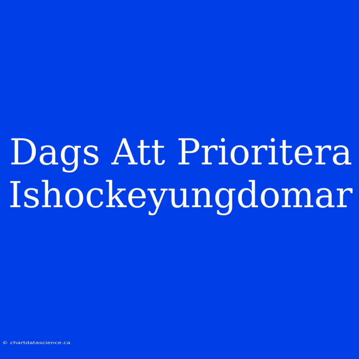 Dags Att Prioritera Ishockeyungdomar