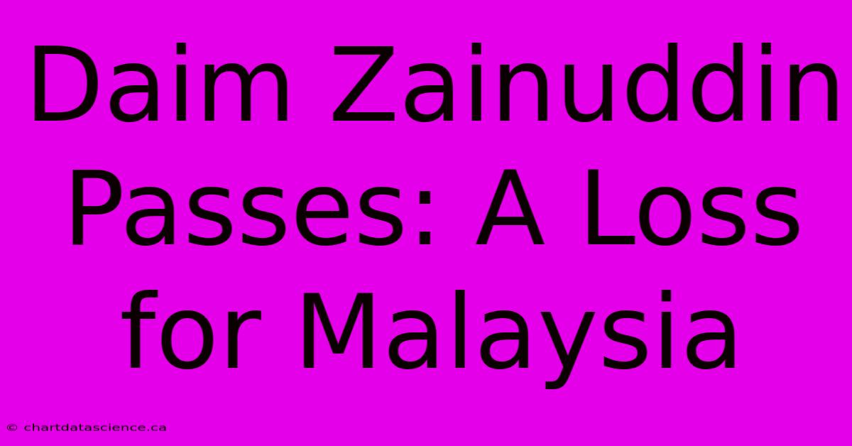 Daim Zainuddin Passes: A Loss For Malaysia