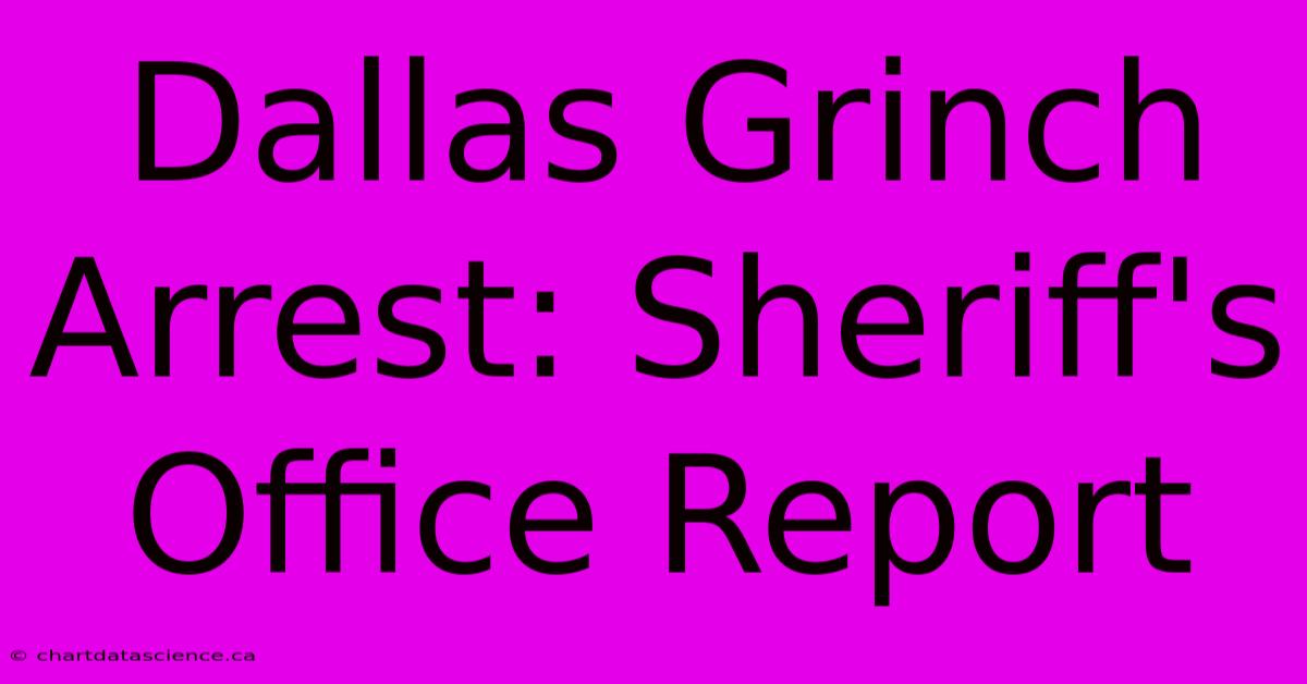 Dallas Grinch Arrest: Sheriff's Office Report