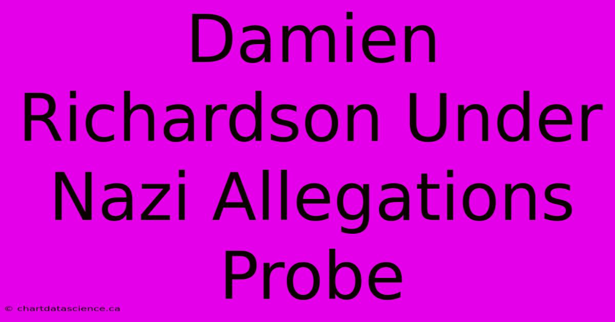 Damien Richardson Under Nazi Allegations Probe