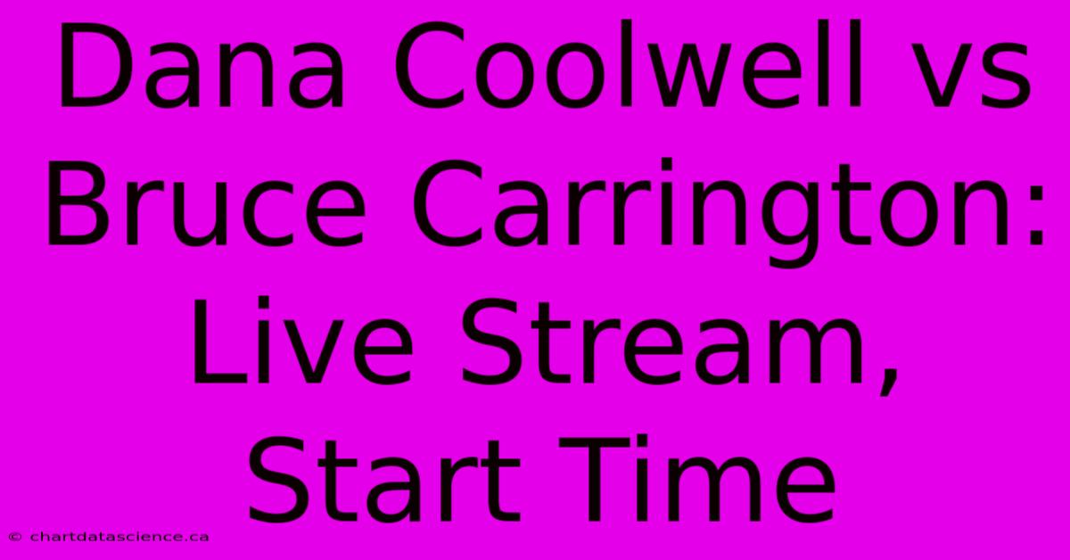 Dana Coolwell Vs Bruce Carrington: Live Stream, Start Time 