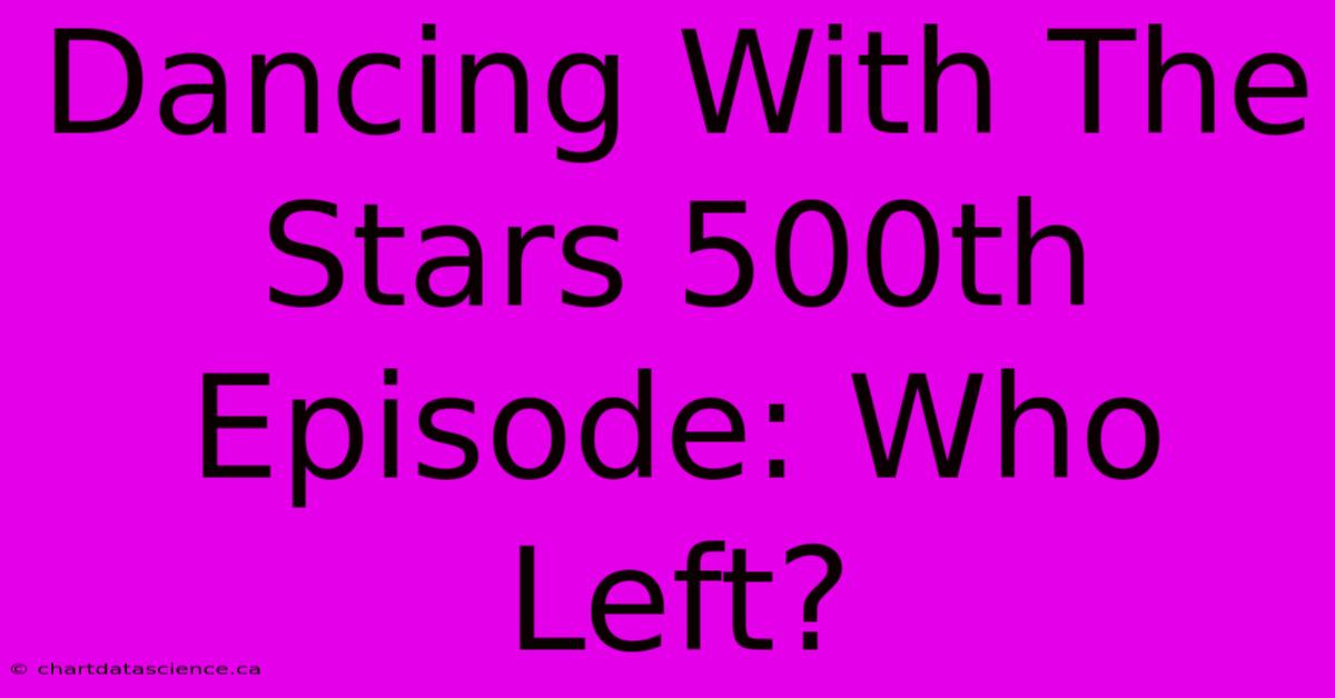 Dancing With The Stars 500th Episode: Who Left?