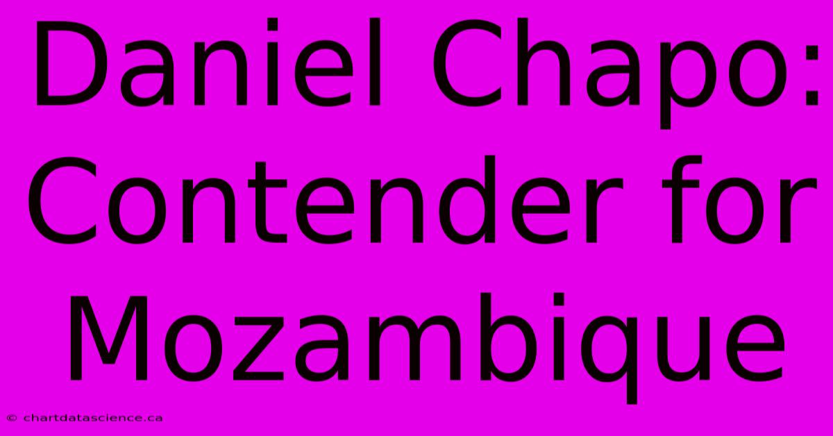 Daniel Chapo: Contender For Mozambique