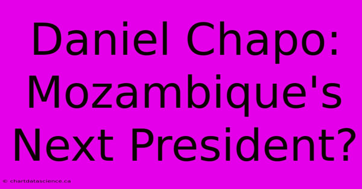 Daniel Chapo: Mozambique's Next President?