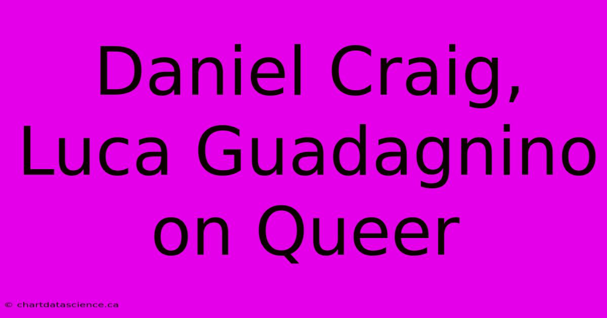 Daniel Craig, Luca Guadagnino On Queer