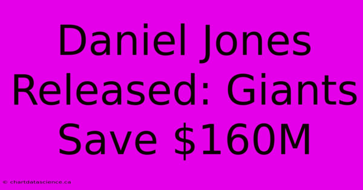 Daniel Jones Released: Giants Save $160M