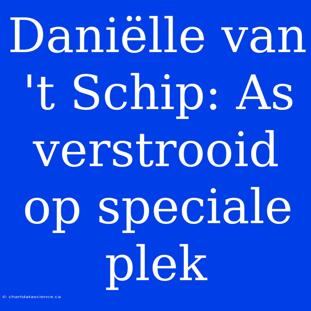 Daniëlle Van 't Schip: As Verstrooid Op Speciale Plek