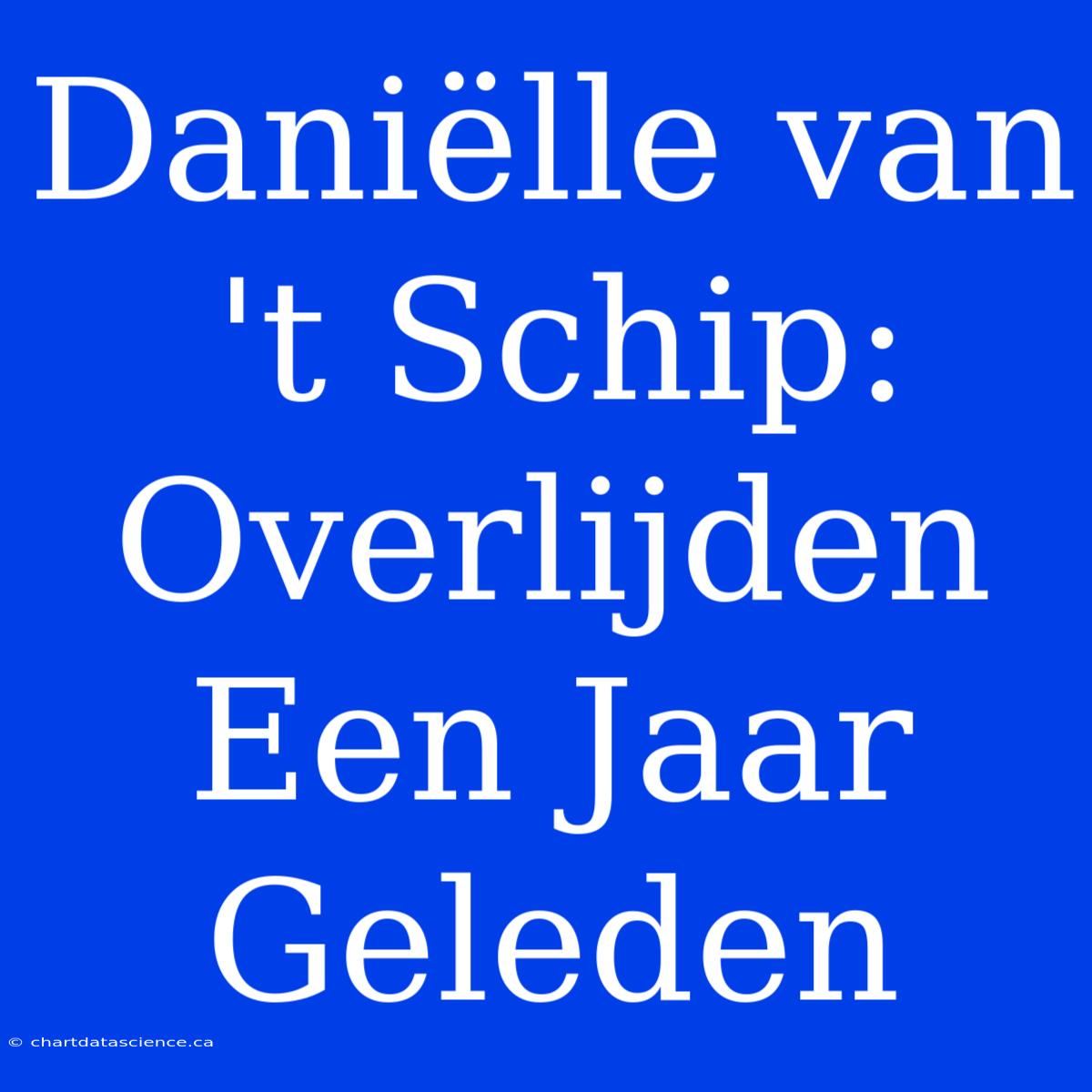 Daniëlle Van 't Schip: Overlijden Een Jaar Geleden