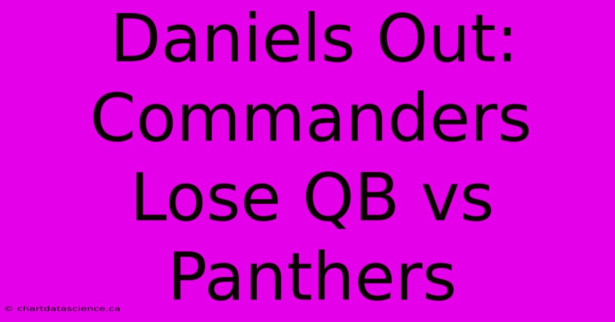 Daniels Out: Commanders Lose QB Vs Panthers