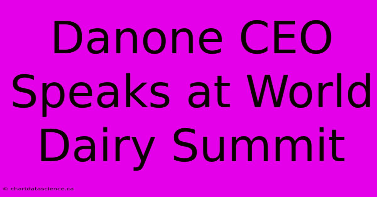 Danone CEO Speaks At World Dairy Summit