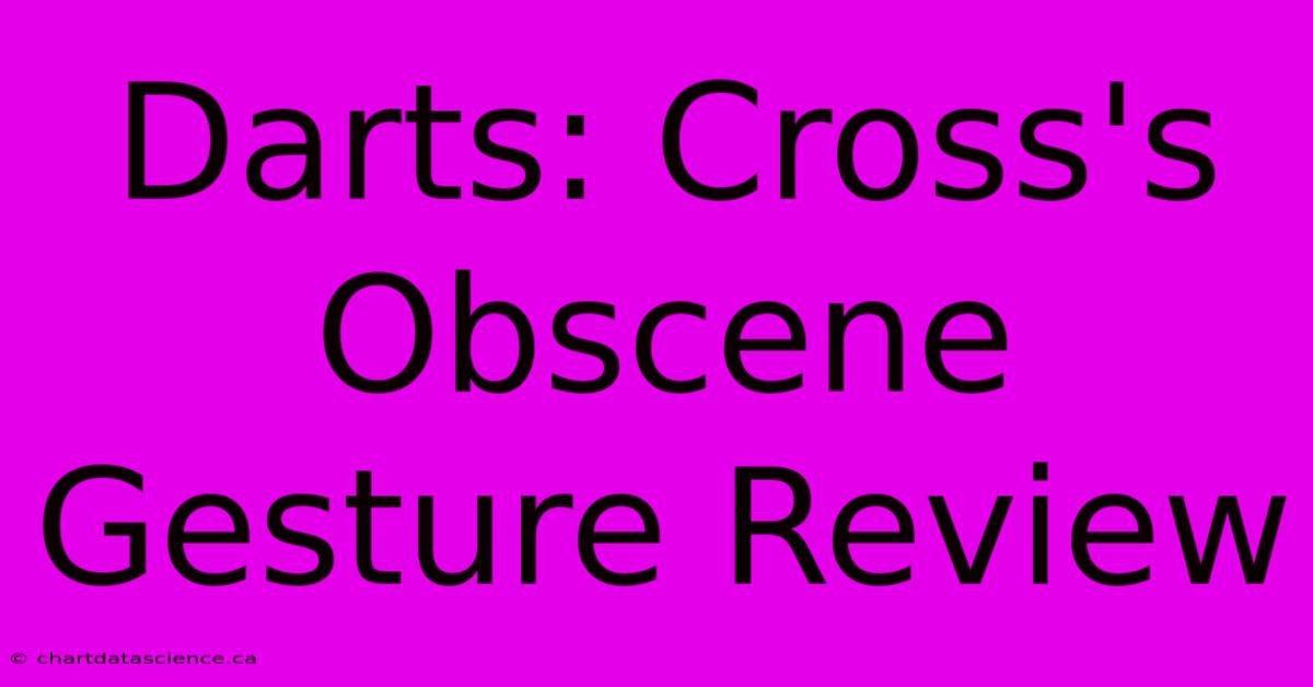 Darts: Cross's Obscene Gesture Review