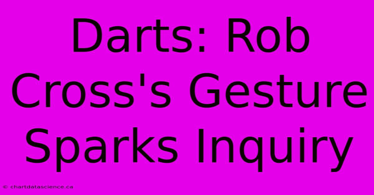 Darts: Rob Cross's Gesture Sparks Inquiry