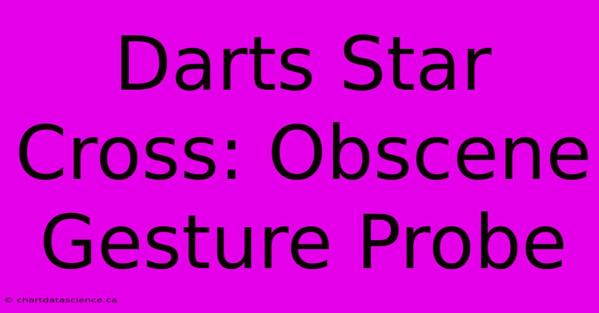 Darts Star Cross: Obscene Gesture Probe