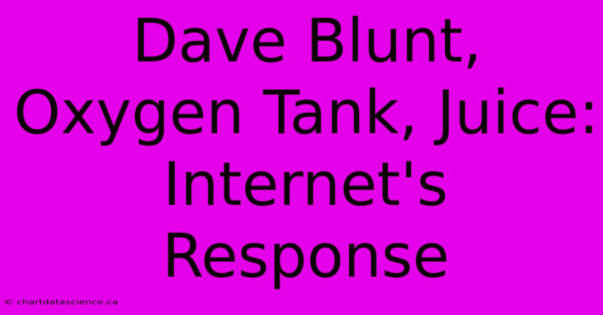 Dave Blunt, Oxygen Tank, Juice: Internet's Response