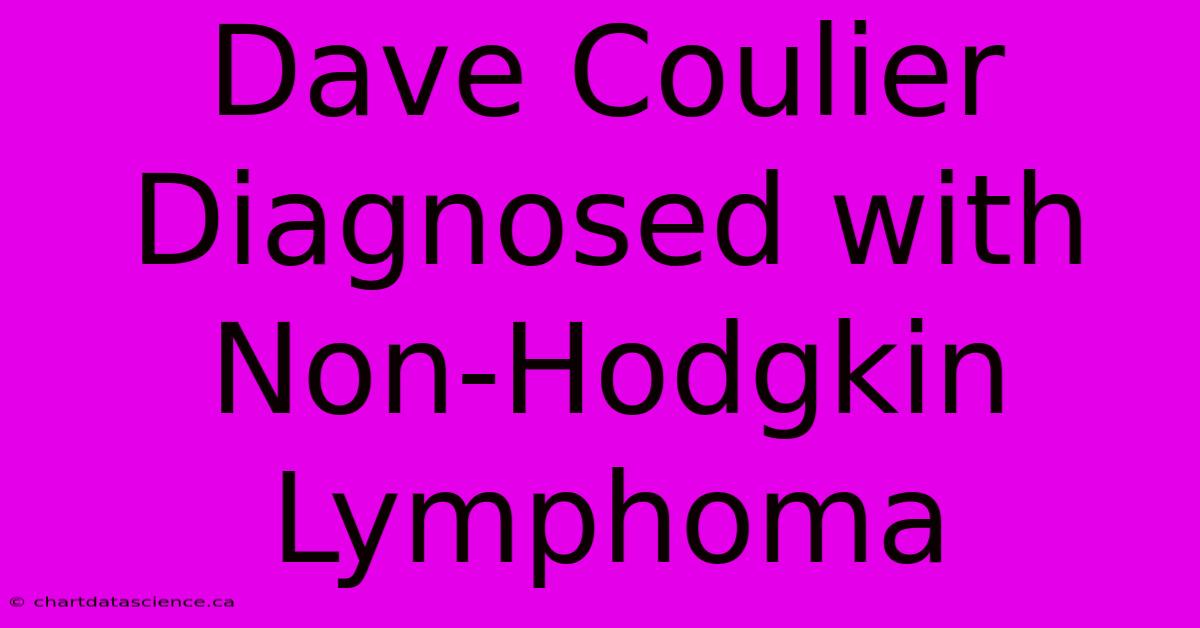 Dave Coulier Diagnosed With Non-Hodgkin Lymphoma