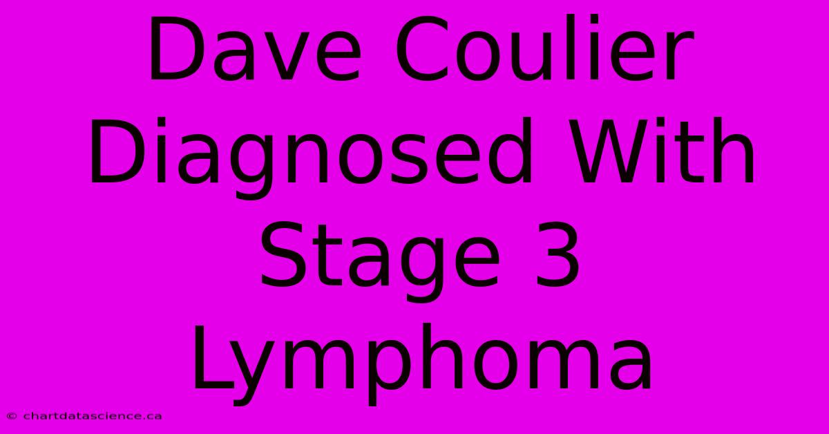 Dave Coulier Diagnosed With Stage 3 Lymphoma