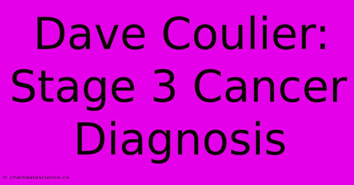 Dave Coulier: Stage 3 Cancer Diagnosis