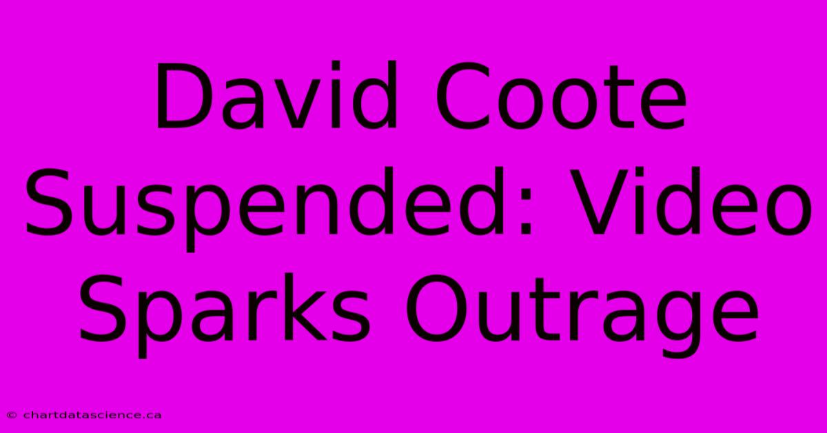 David Coote Suspended: Video Sparks Outrage