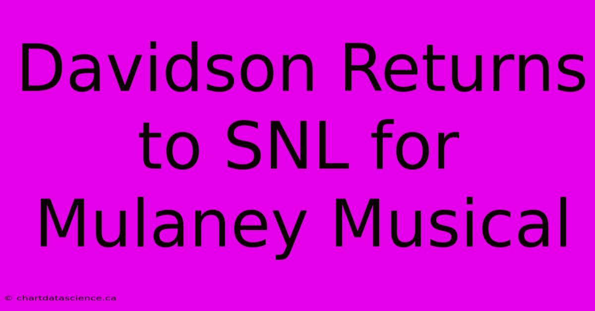 Davidson Returns To SNL For Mulaney Musical