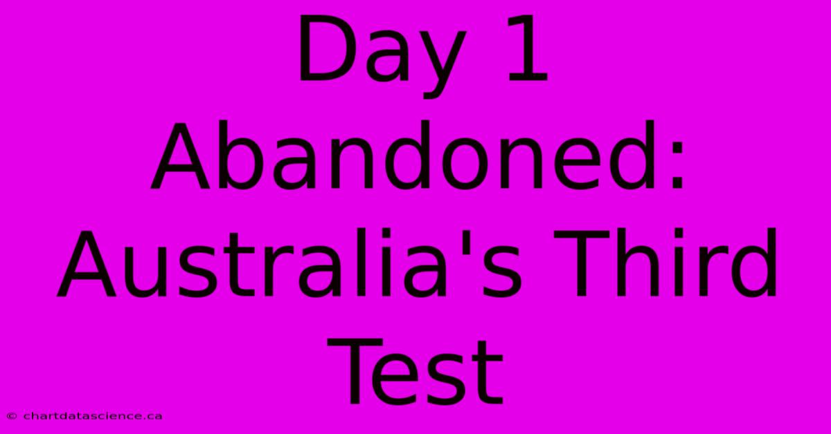 Day 1 Abandoned: Australia's Third Test