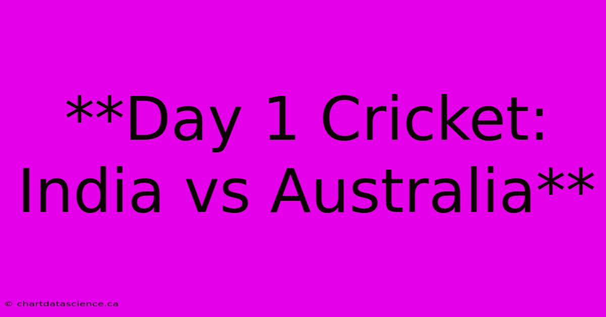 **Day 1 Cricket: India Vs Australia**