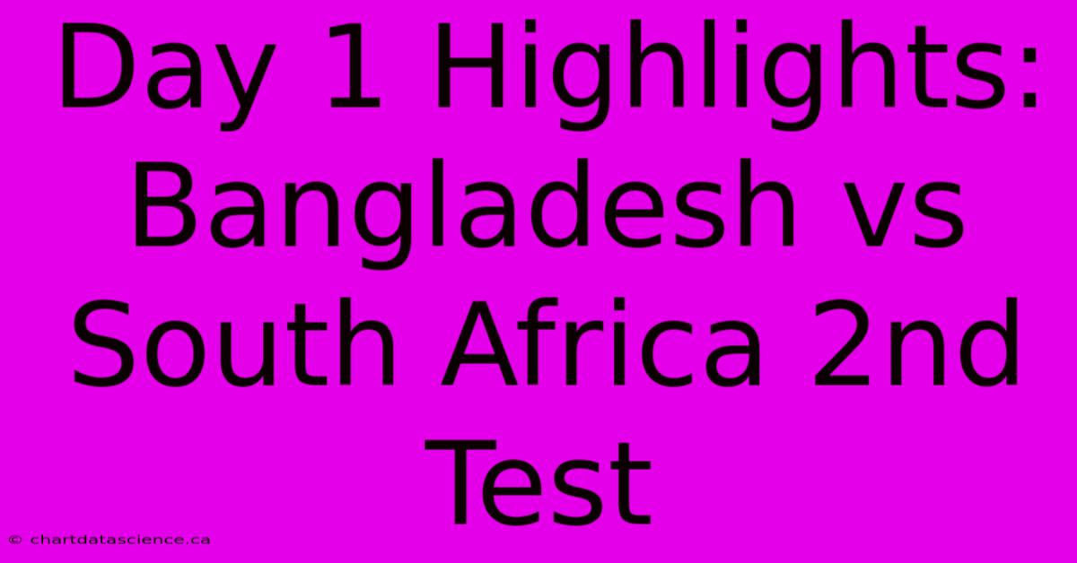 Day 1 Highlights: Bangladesh Vs South Africa 2nd Test