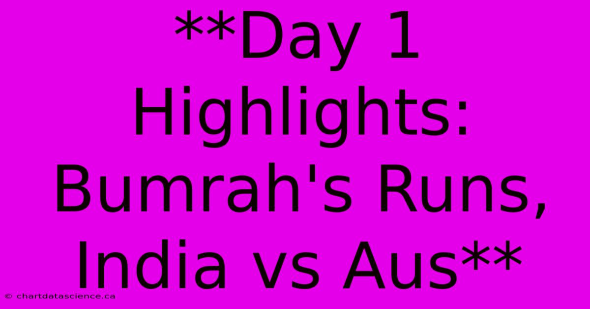 **Day 1 Highlights: Bumrah's Runs, India Vs Aus**