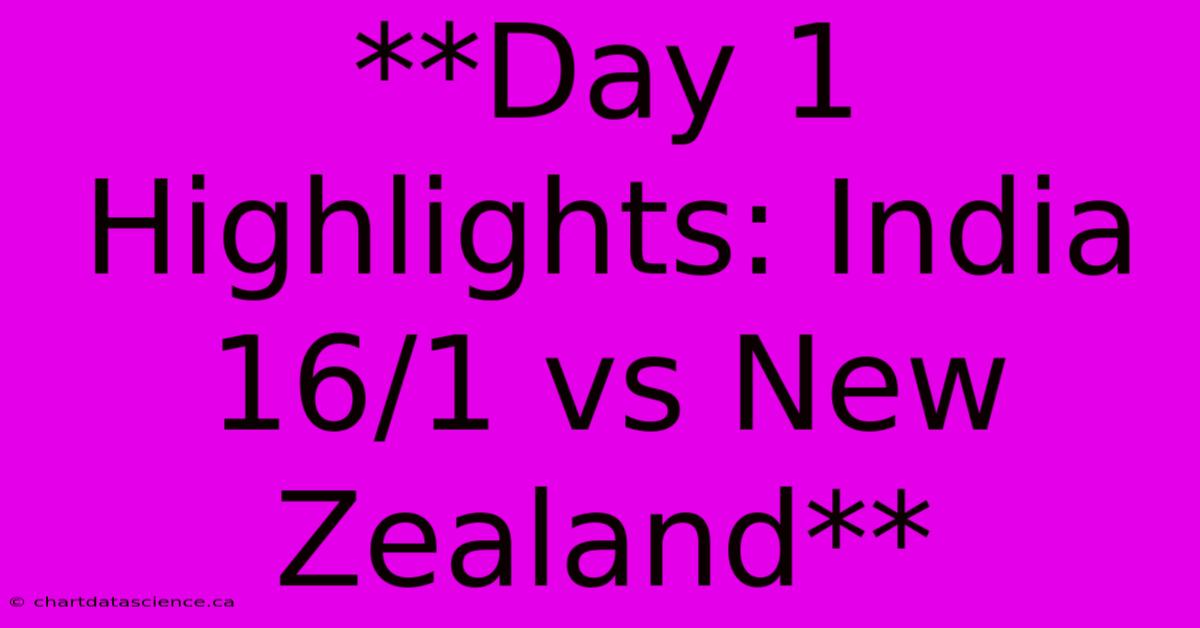 **Day 1 Highlights: India 16/1 Vs New Zealand** 