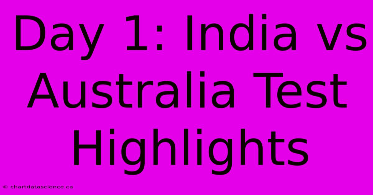 Day 1: India Vs Australia Test Highlights