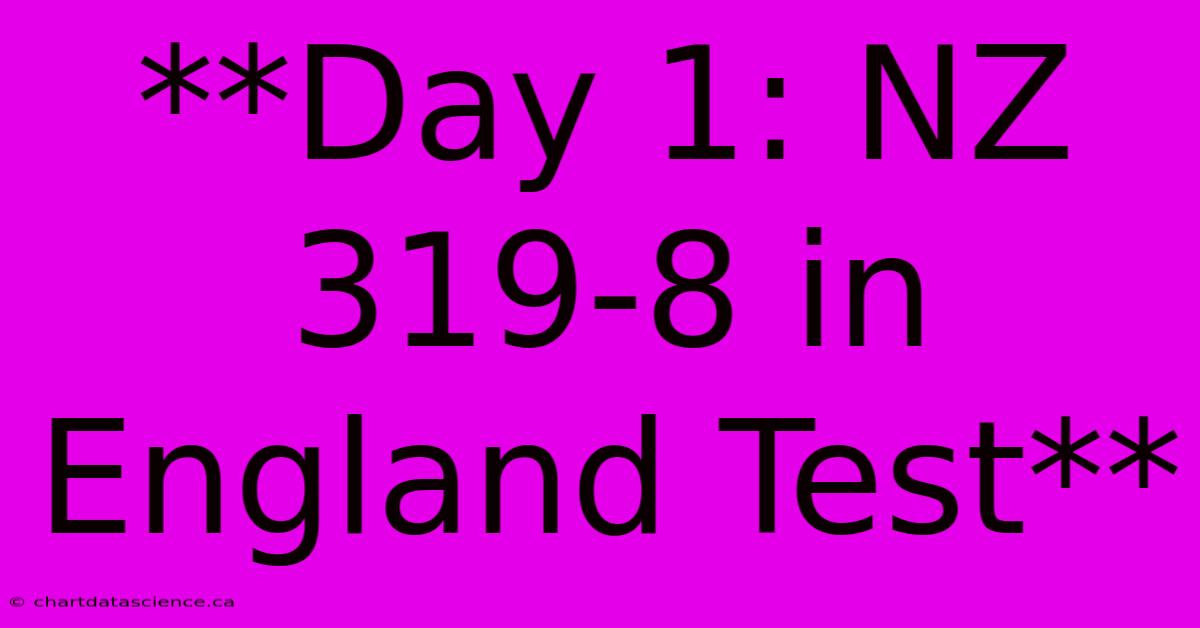 **Day 1: NZ 319-8 In England Test**