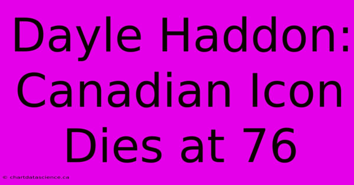 Dayle Haddon: Canadian Icon Dies At 76