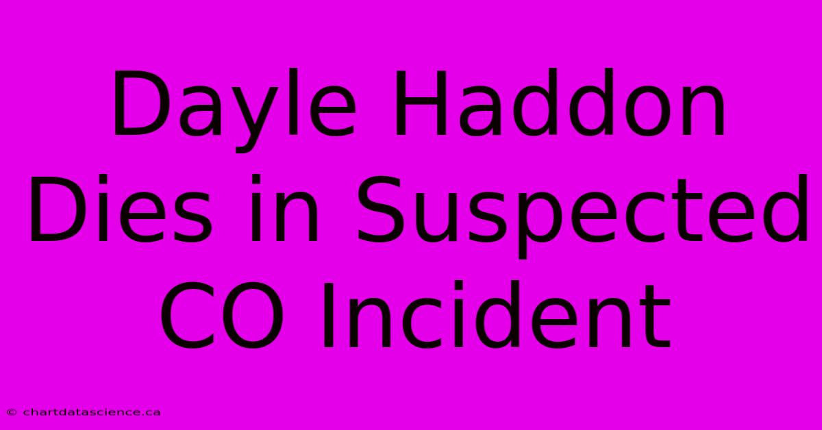 Dayle Haddon Dies In Suspected CO Incident