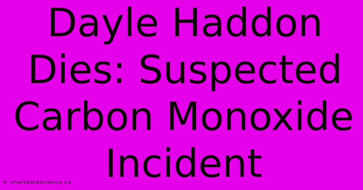 Dayle Haddon Dies: Suspected Carbon Monoxide Incident