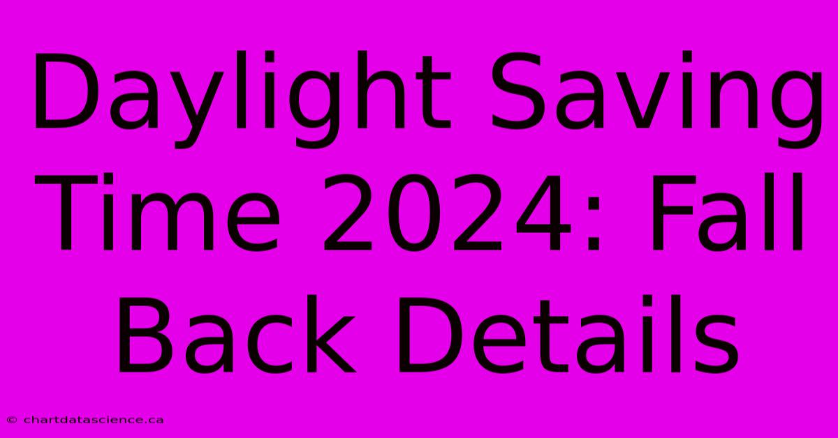 Daylight Saving Time 2024 Fall Back Details