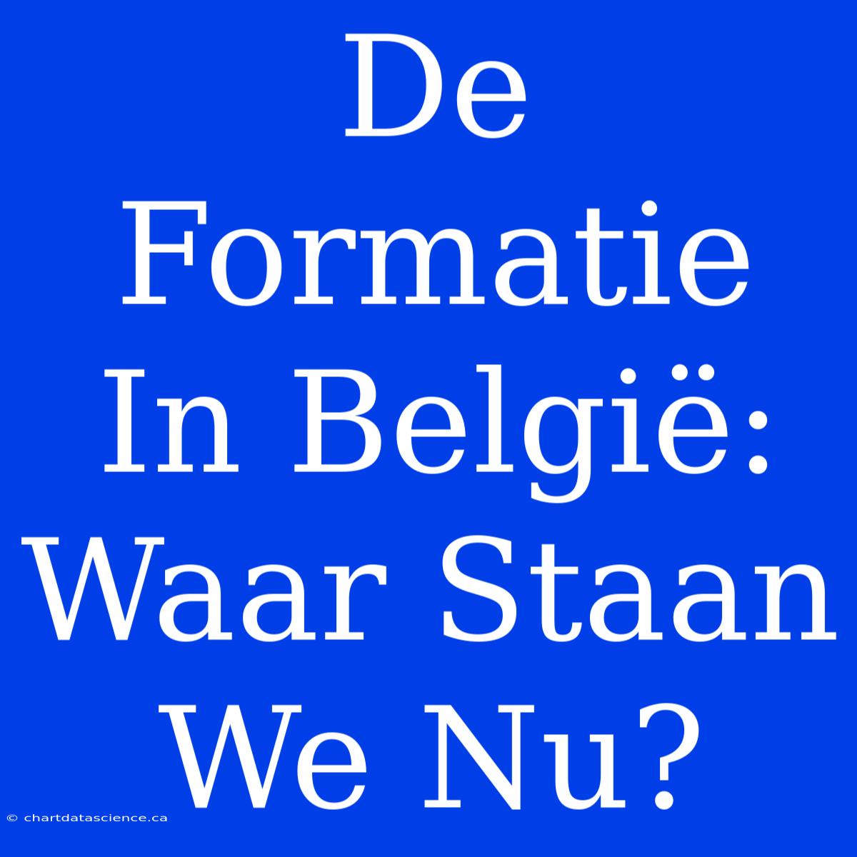 De Formatie In België: Waar Staan We Nu?