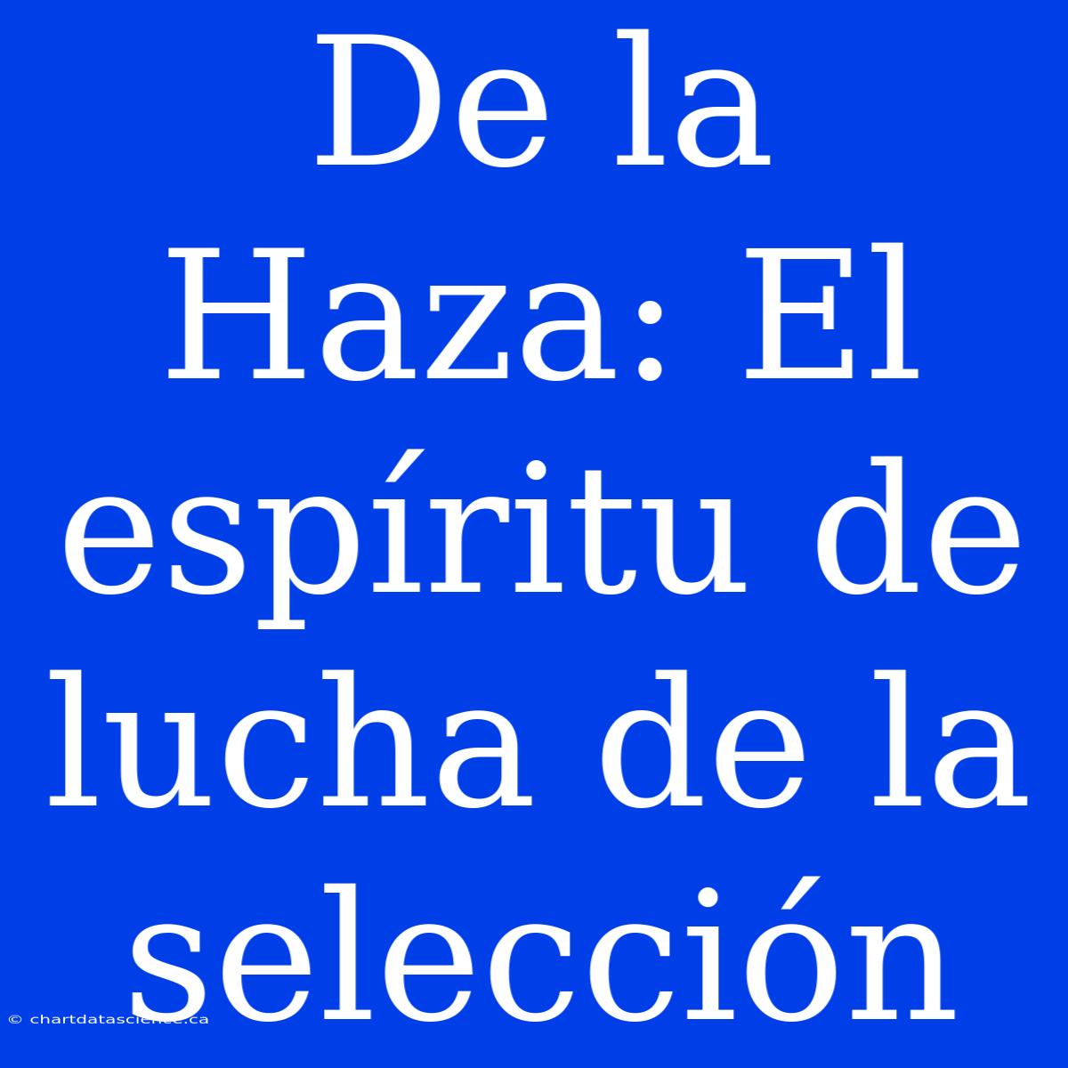 De La Haza: El Espíritu De Lucha De La Selección