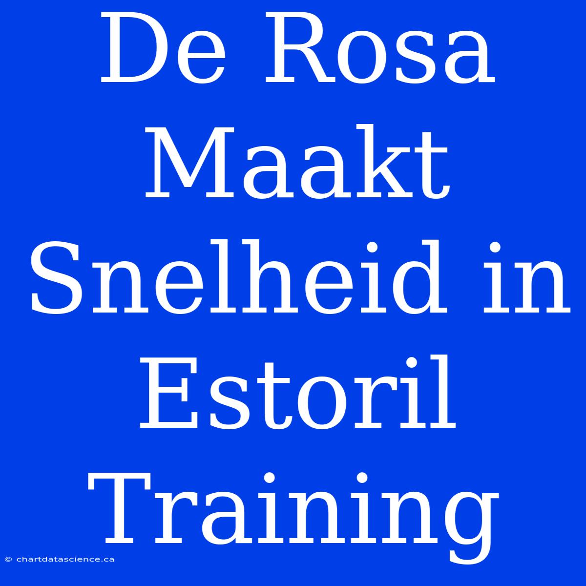 De Rosa Maakt Snelheid In Estoril Training