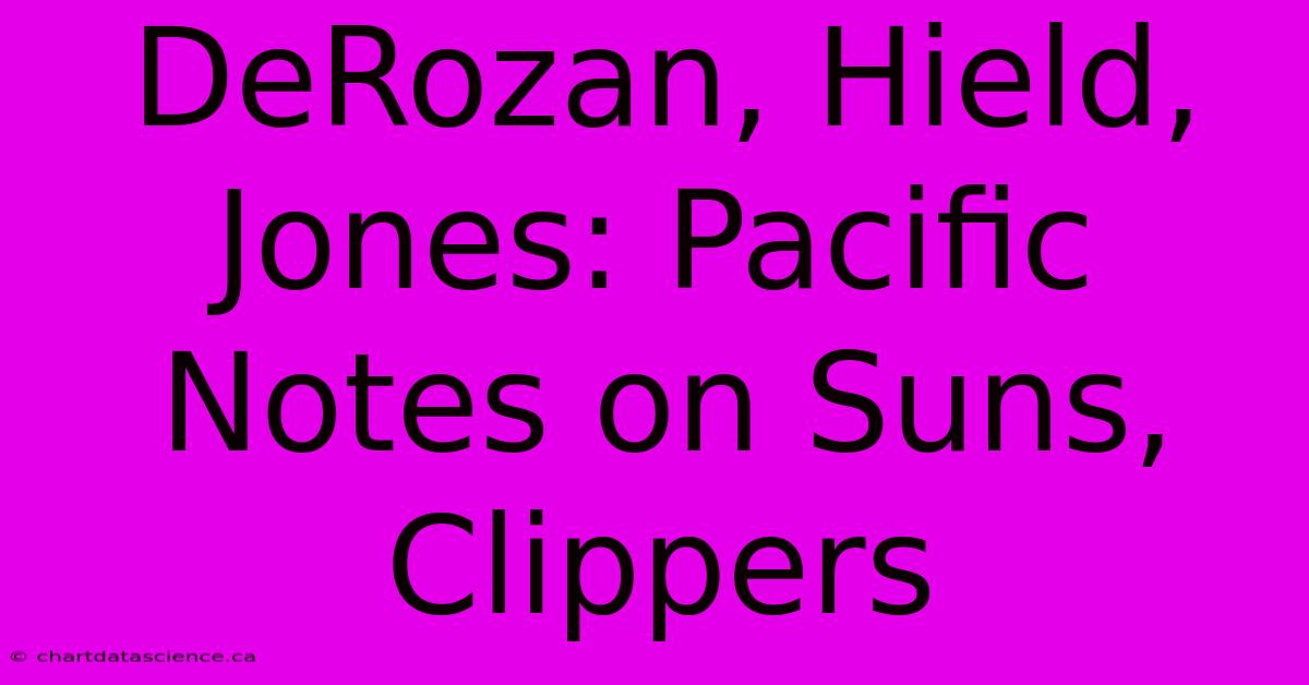 DeRozan, Hield, Jones: Pacific Notes On Suns, Clippers 