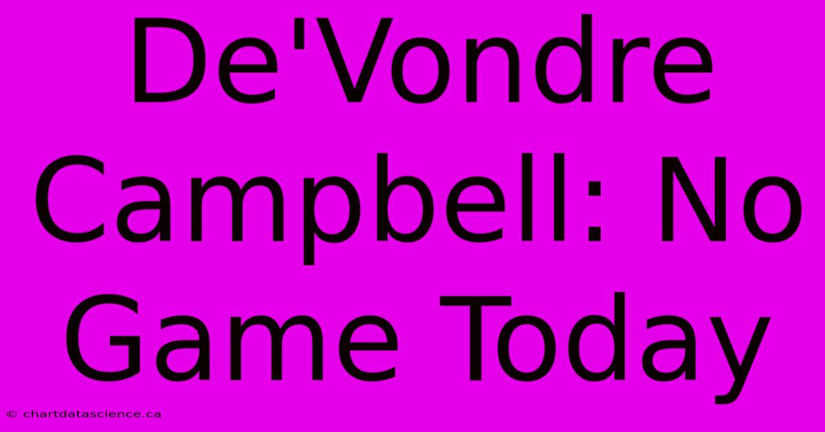 De'Vondre Campbell: No Game Today