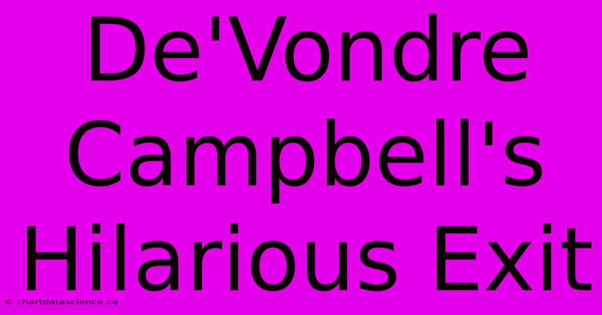 De'Vondre Campbell's Hilarious Exit