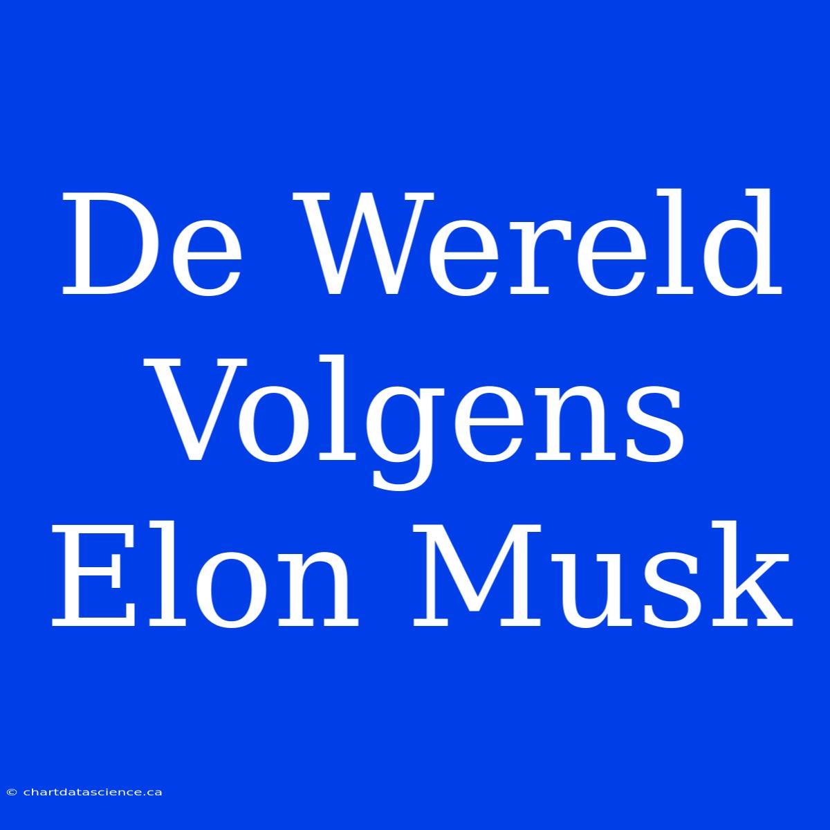 De Wereld Volgens Elon Musk