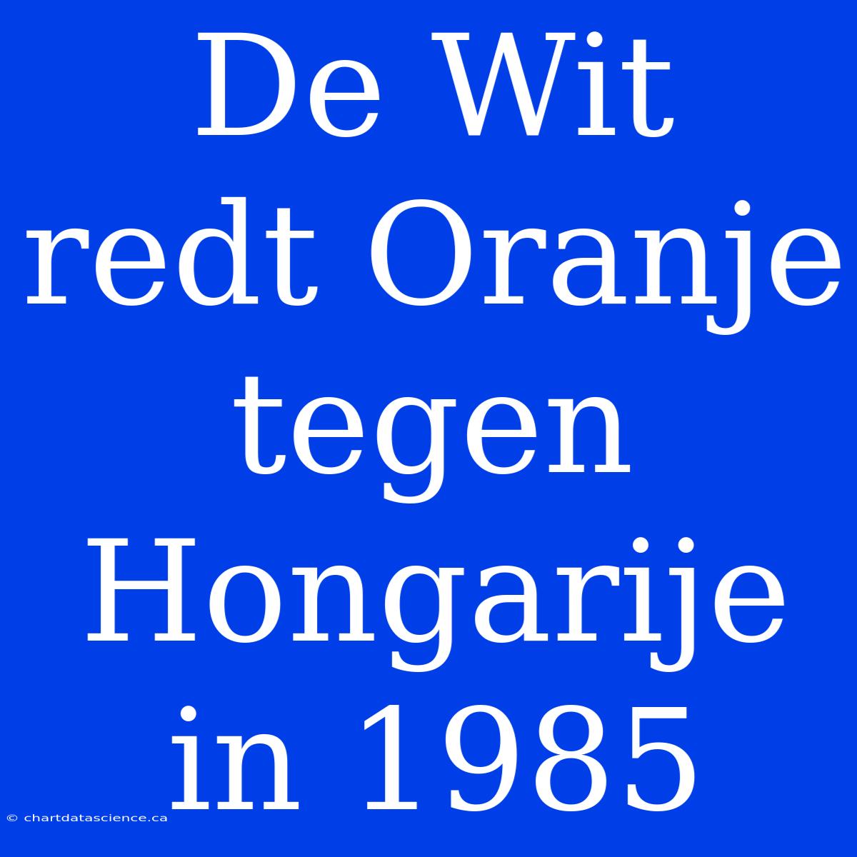 De Wit Redt Oranje Tegen Hongarije In 1985