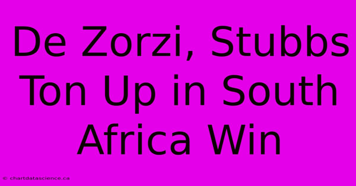 De Zorzi, Stubbs Ton Up In South Africa Win