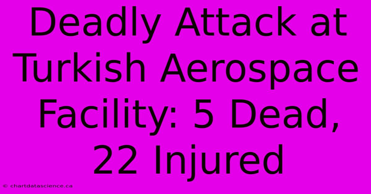 Deadly Attack At Turkish Aerospace Facility: 5 Dead, 22 Injured 