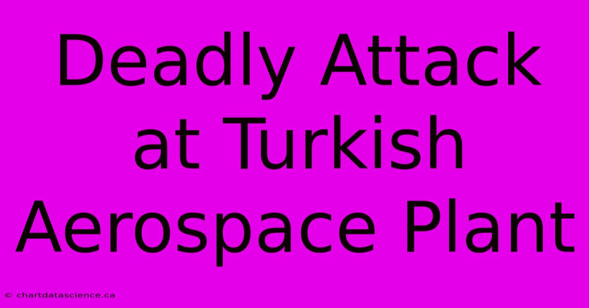 Deadly Attack At Turkish Aerospace Plant