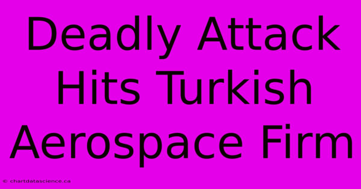 Deadly Attack Hits Turkish Aerospace Firm