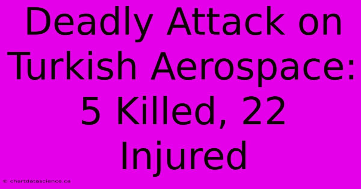 Deadly Attack On Turkish Aerospace: 5 Killed, 22 Injured