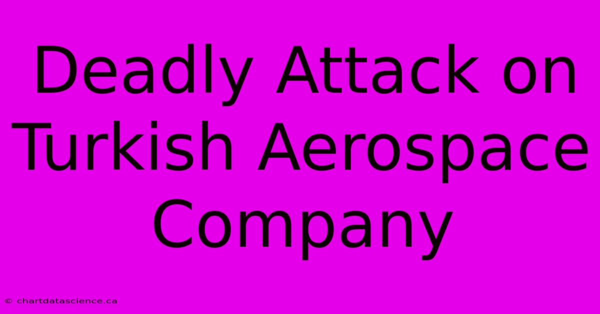 Deadly Attack On Turkish Aerospace Company