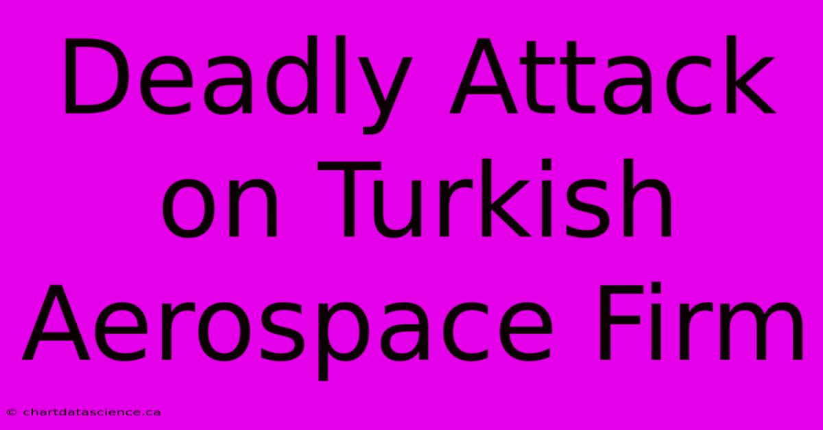 Deadly Attack On Turkish Aerospace Firm