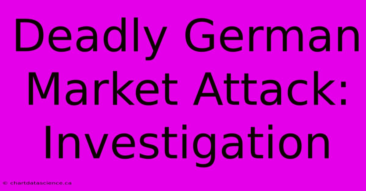 Deadly German Market Attack: Investigation